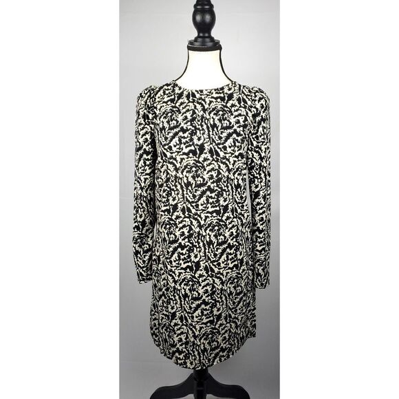 H&M Black and beige patterned above the knee Dress sz XS but seems more like S - Picture 1 of 8